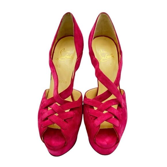 Christian Louboutin Suede Lady Corset Hot Pink 150 Pumps Size 6 - Picture 3 of 11